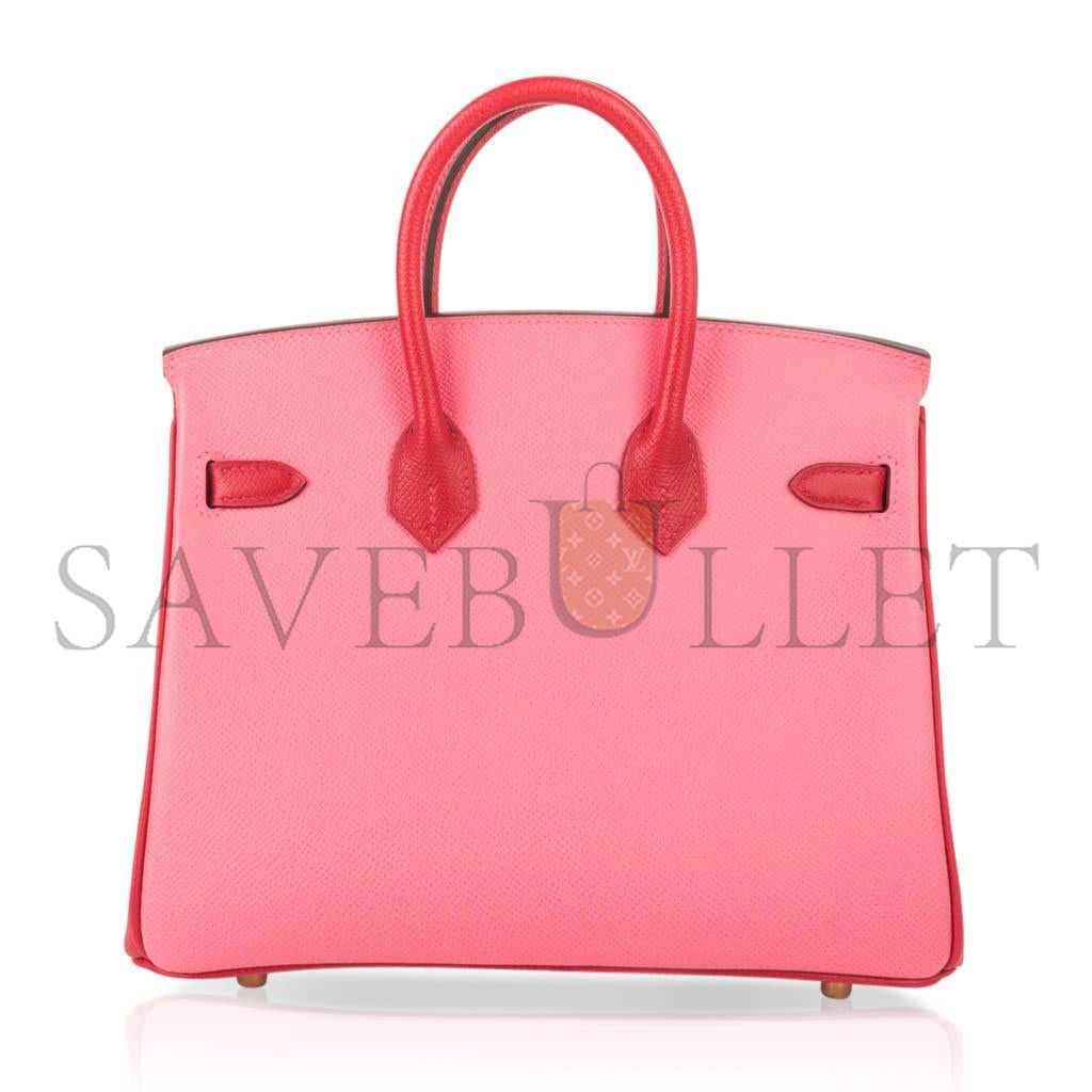 H**mes master birkin 30 epsom lipstick pink and red gold buckle bag h028369ck72 (30*23*15cm)
